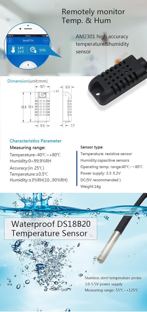 SONOFF Sensor de Temperatura and Humedad AM2301