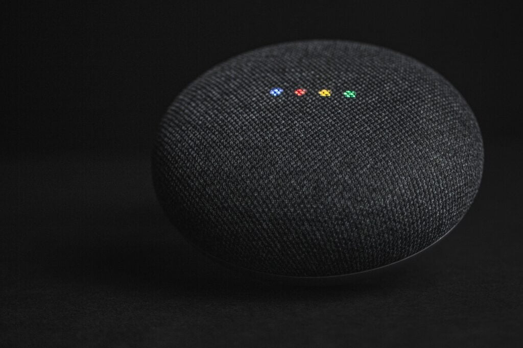 Vesta Security Google a black round object with multicolored dots on it